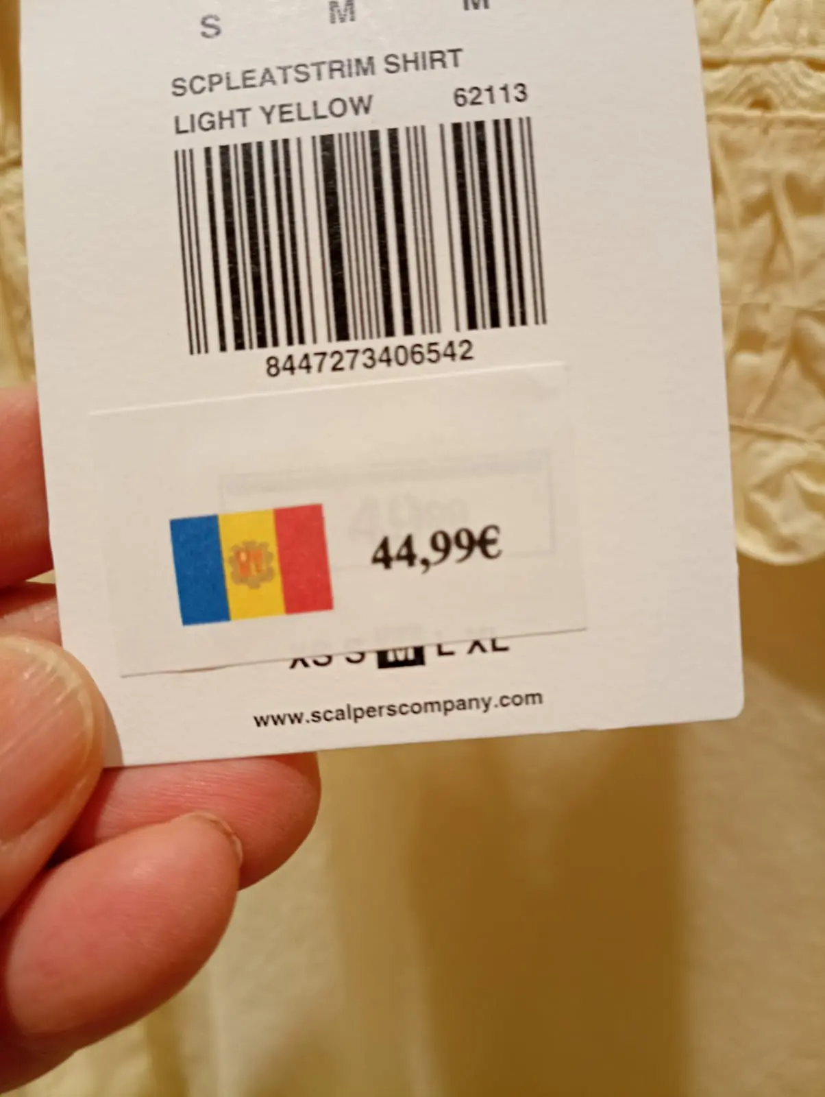 Precio en Andorra de una camisa de marca