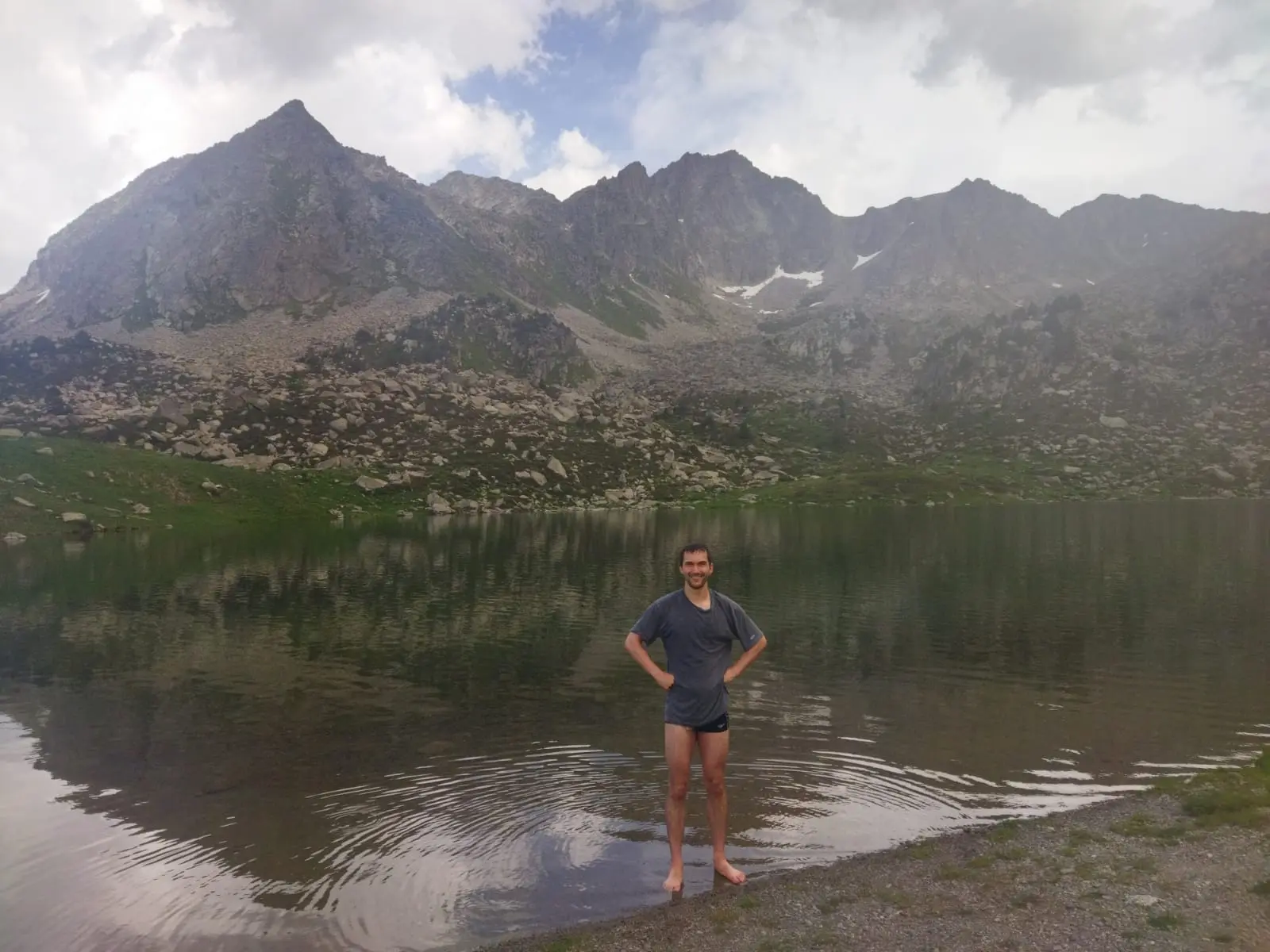 Manuel después de bañarse en el Estany de les Abelletes, Pas de la Casa